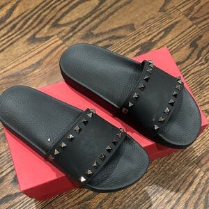 Valentino Garavani Black Studded Sandals